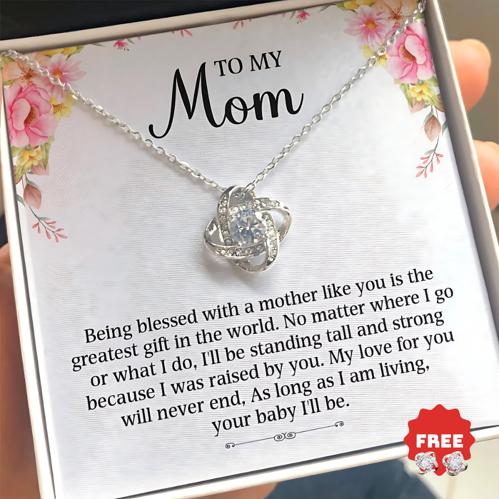 To My Mom – Greatest Gift Necklace + FREE Matching Earrings Set