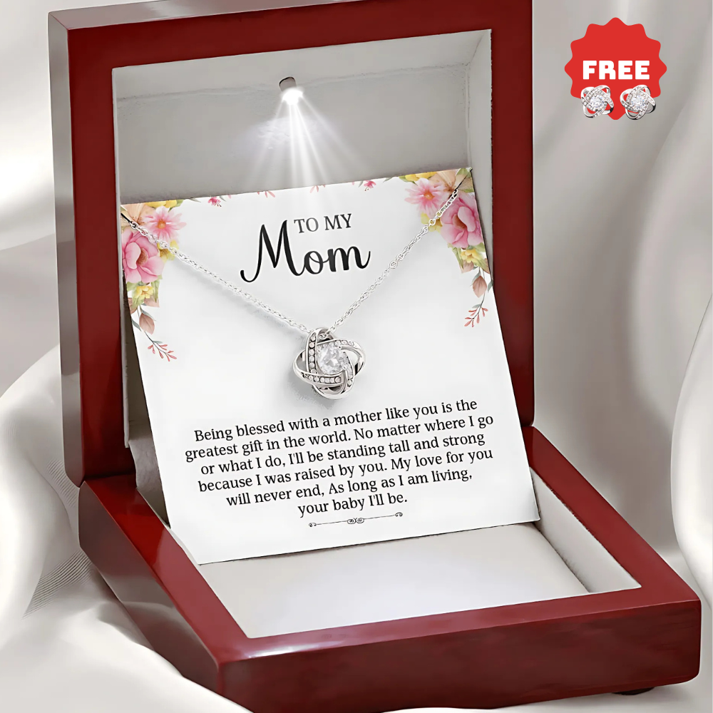 To My Mom – Greatest Gift Necklace + FREE Matching Earrings Set