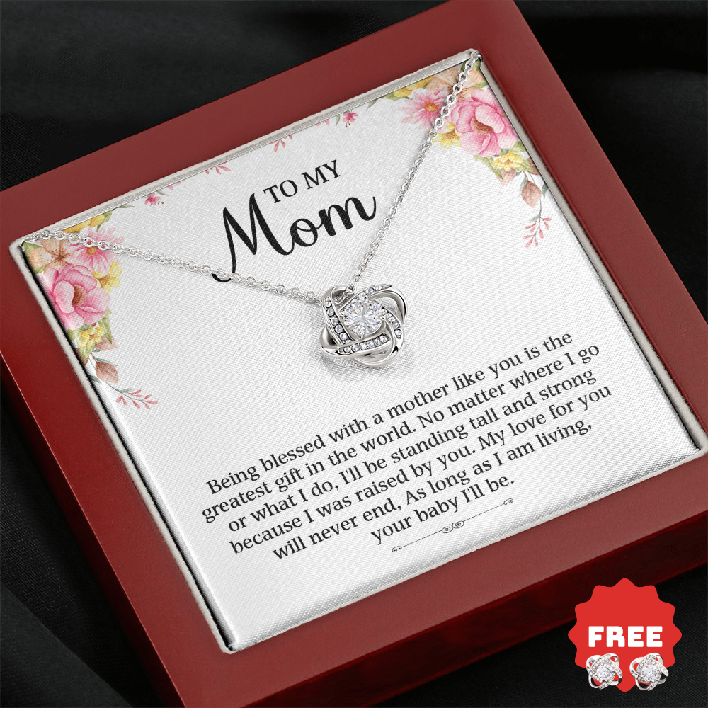To My Mom – Greatest Gift Necklace + FREE Matching Earrings Set