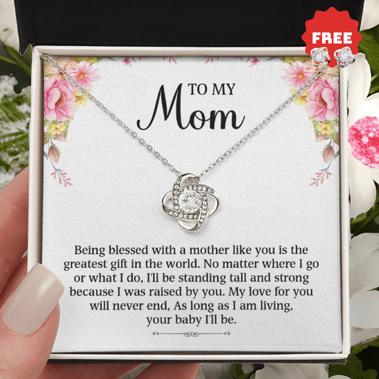 To My Mom – Greatest Gift Necklace + FREE Matching Earrings Set