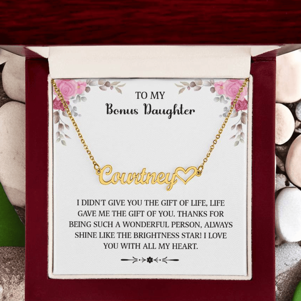 To My Bonus Daughter - (Custom Name Necklace)