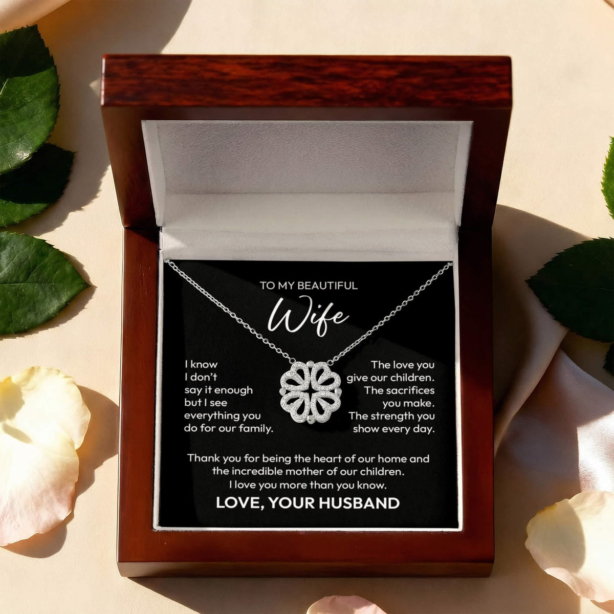 To My Wife Necklace – Appreciation Gift from Husband | Magnetic Hearts Necklace