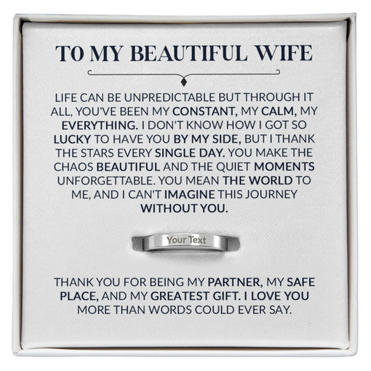 You’ve Been My Constant, My Calm, My Everything” – Personalized Ring for Wife