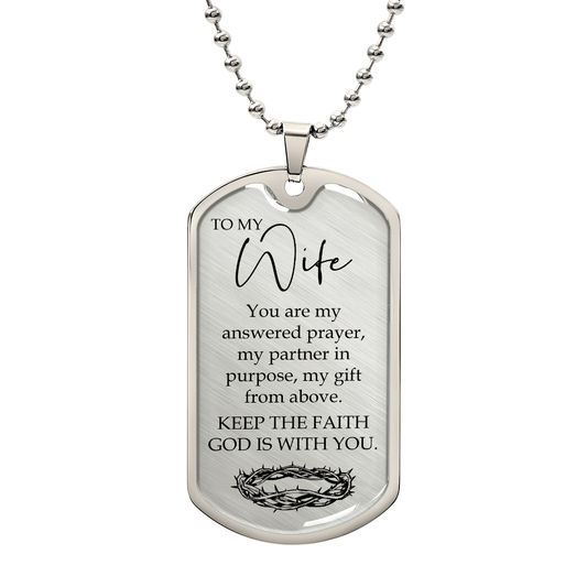 To My Wife Dog Tag Necklace – Christian Gift from Husband