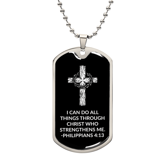 I Can Do All Things Through Christ Dog Tag Necklace