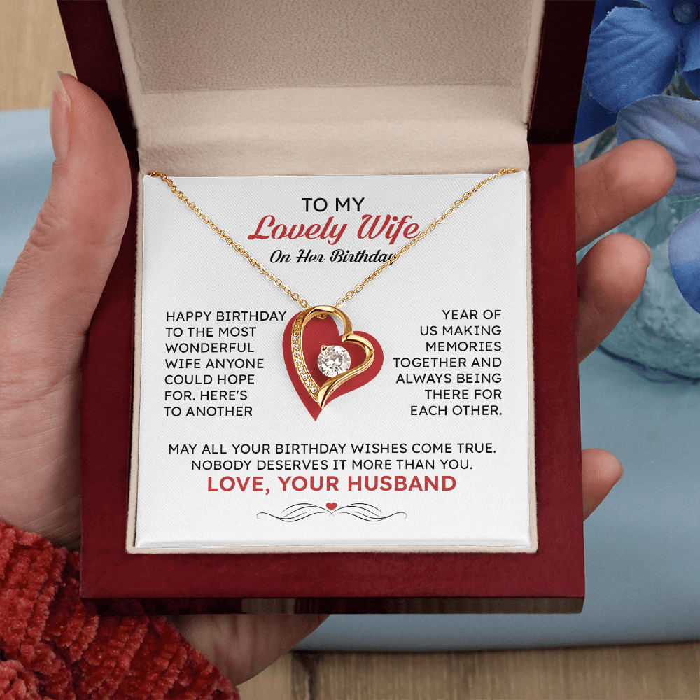 To My Lovely Wife Birthday Necklace – Romantic Gift From Husband