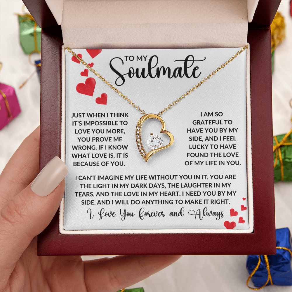 To My Soulmate Necklace – Romantic Gift for Wife or Girlfriend