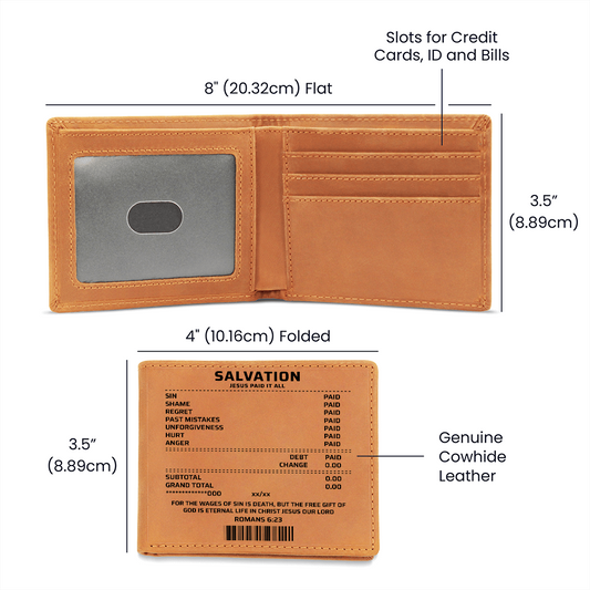 Salvation Wallet – Jesus Paid It All Christian Leather Wallet