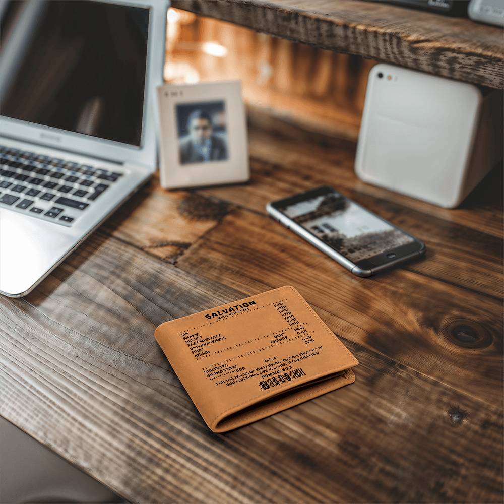 Salvation Wallet – Jesus Paid It All Christian Leather Wallet