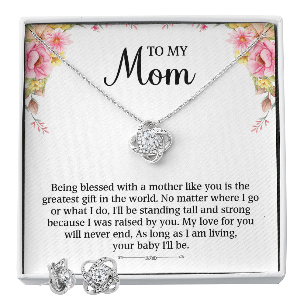 To My Mom – Greatest Gift Necklace + FREE Matching Earrings Set