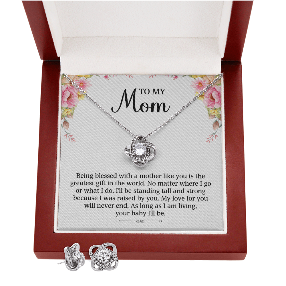 To My Mom – Greatest Gift Necklace + FREE Matching Earrings Set