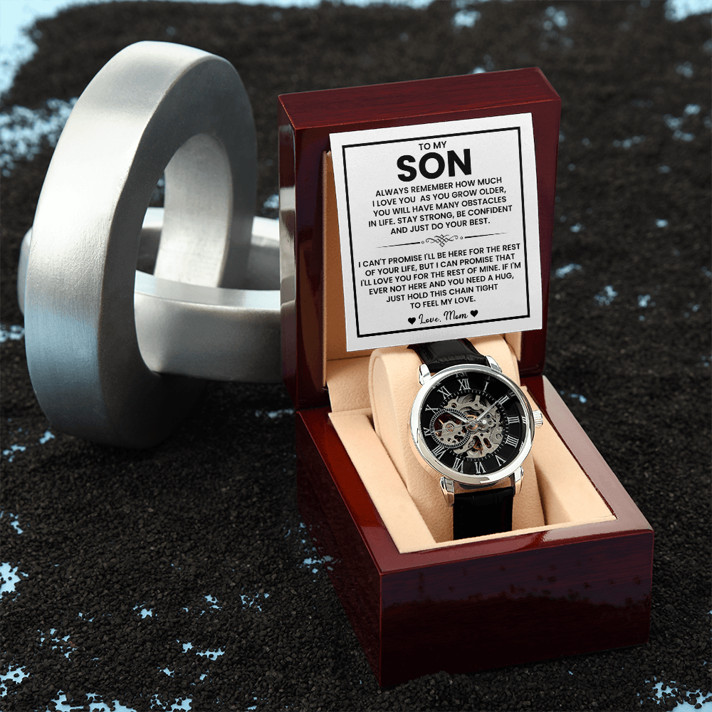 To My Son – “Just Do Your Best” Skeleton Watch From Mom