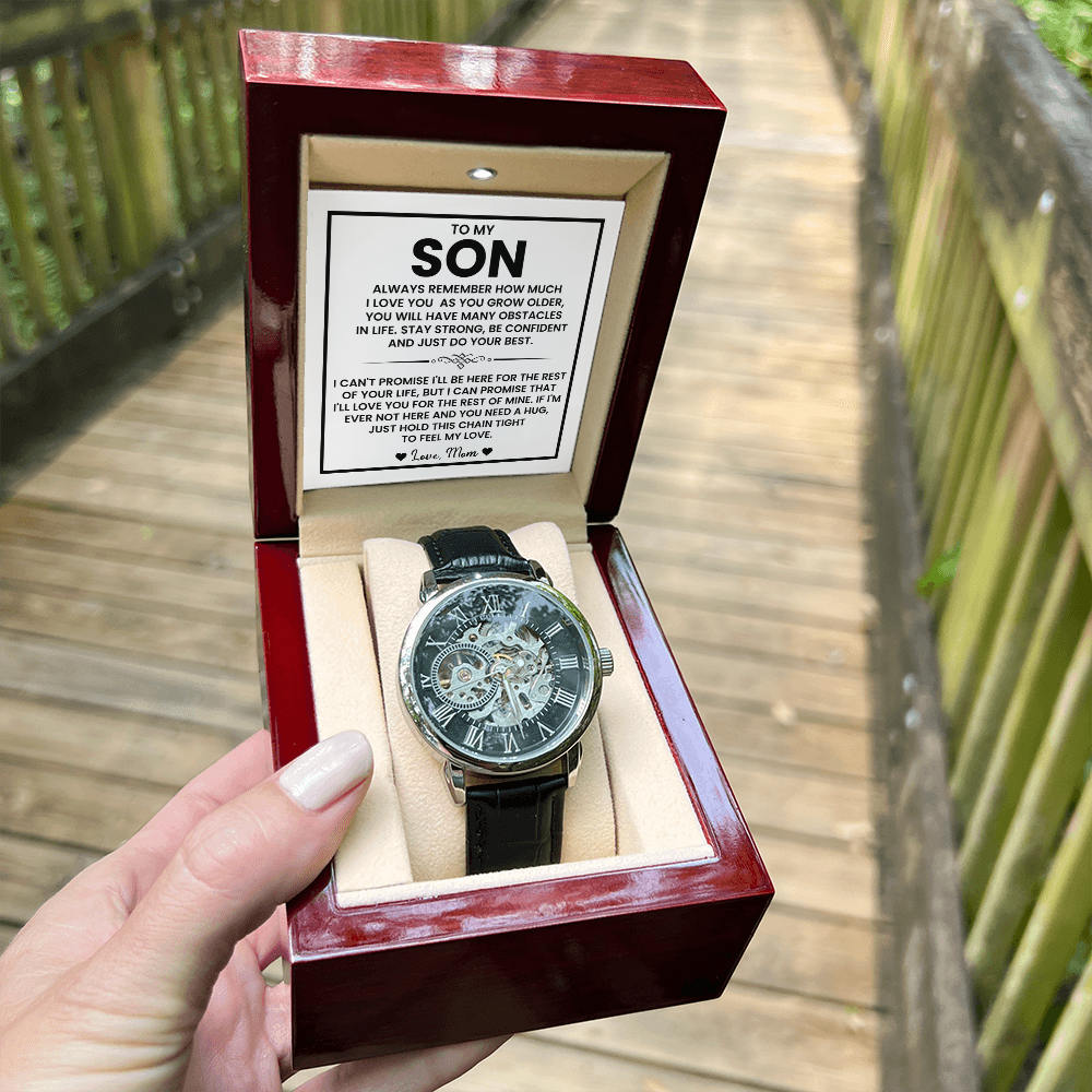 To My Son – “Just Do Your Best” Skeleton Watch From Mom