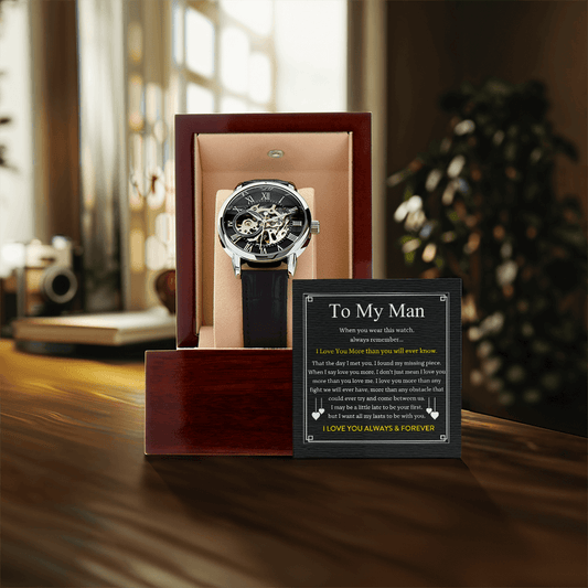 To My Man Skeleton Watch – A Timeless Gift from a Wife Who Loves Deeply
