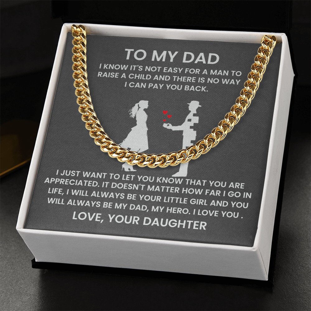To My Dad – A Gift from Your Little Girl (Cuban Link Chain)