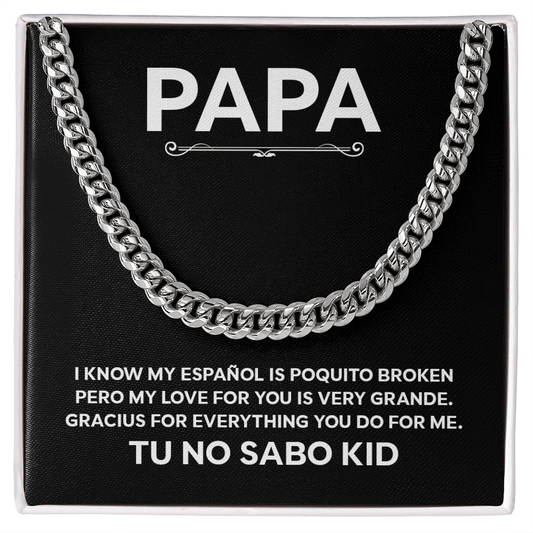 No Sabo Kid Gift For Papa – Funny Cuban Link Chain