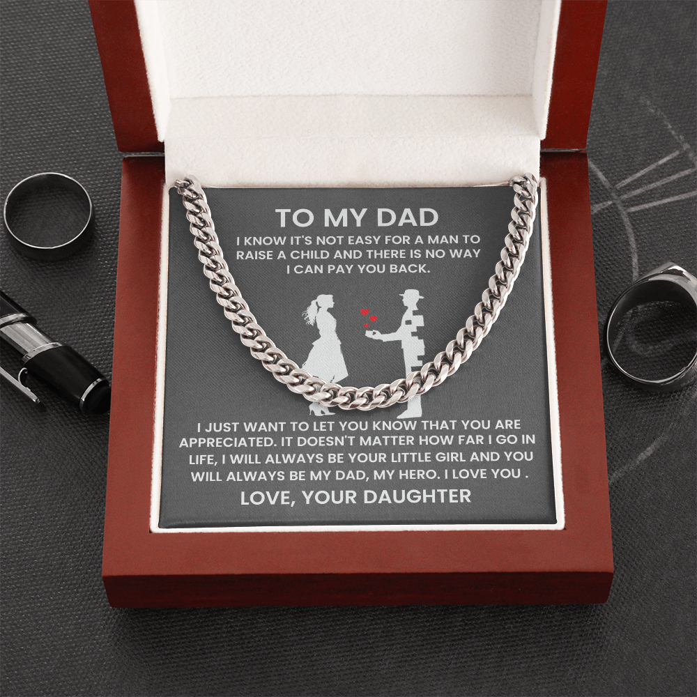 To My Dad – A Gift from Your Little Girl (Cuban Link Chain)