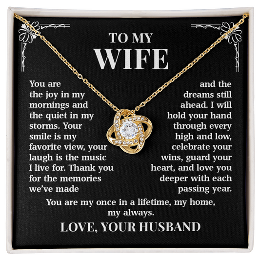 To My Wife – My Home, My Always | Love Knot Necklace