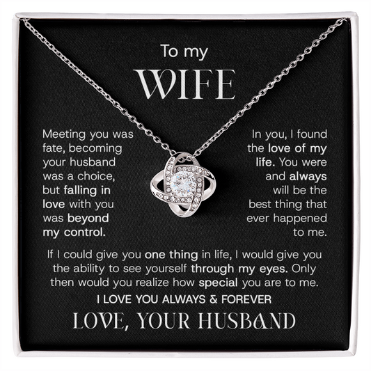 To My Wife – Beyond My Control | Love Knot Necklace