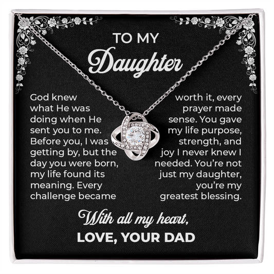 To My Daughter – You're My Greatest Blessing | Love Knot Necklace