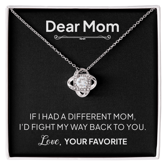 Dear Mom Necklace – I'd Fight My Way Back to You Gift for Mom