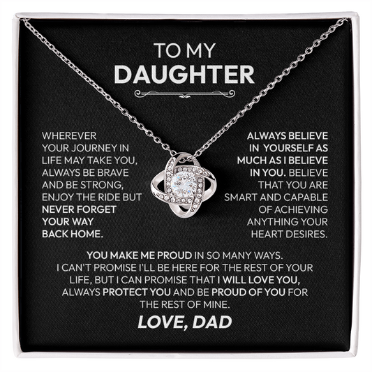 To My Daughter – You Are My Sunshine | Love Knot Necklace