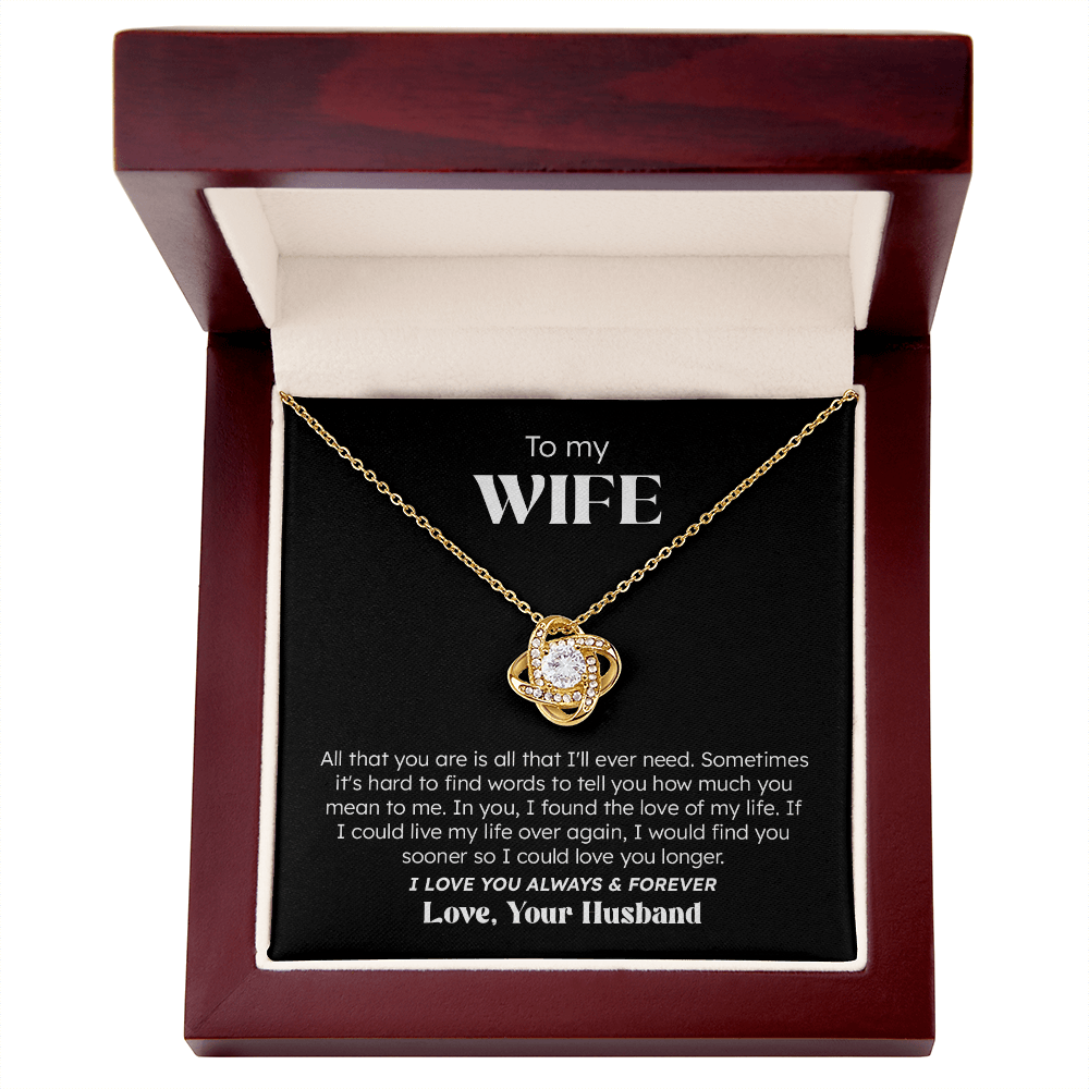 To My Wife – Love You Always & Forever | Love Knot Necklace