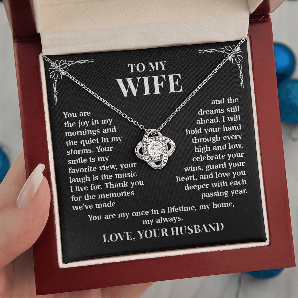 To My Wife – My Home, My Always | Love Knot Necklace