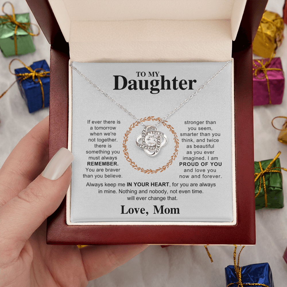 To My Daughter – Always Remember I'm With You | Love Knot Necklace
