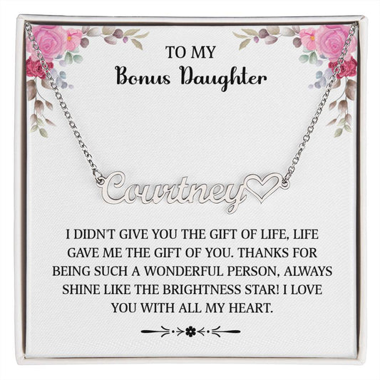 To My Bonus Daughter - (Custom Name Necklace)
