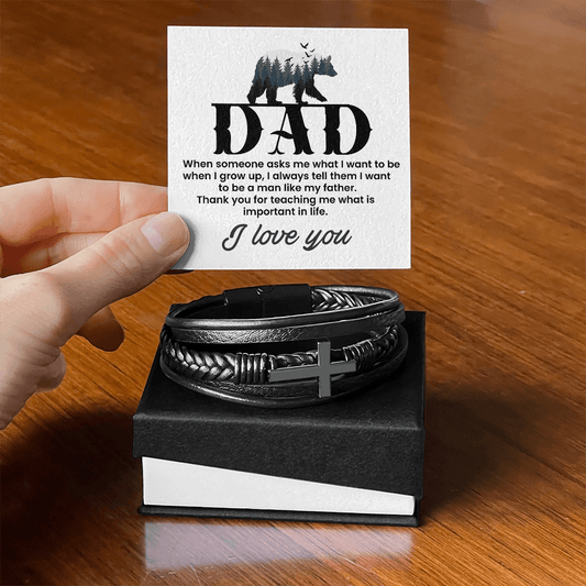 To My Dad - Like My Father (Cross Bracelet)