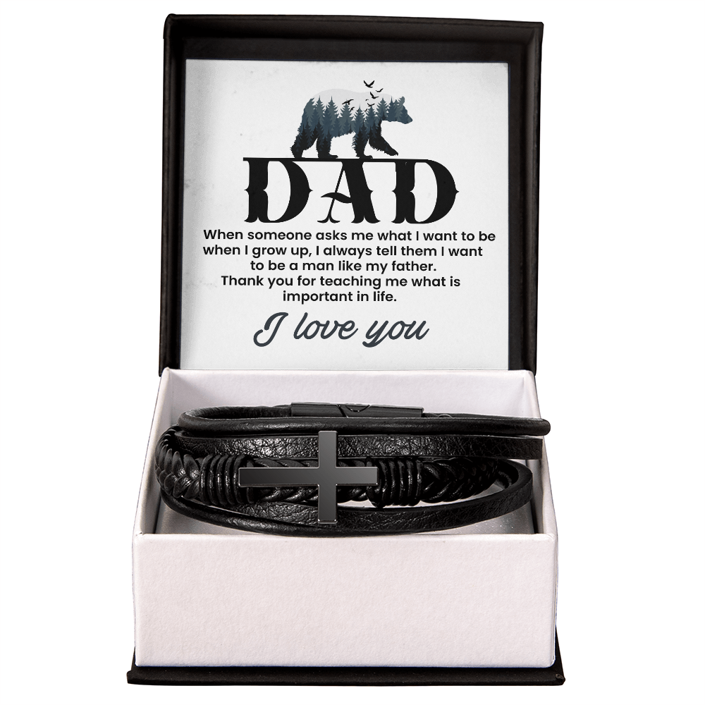 To My Dad - Like My Father (Cross Bracelet)
