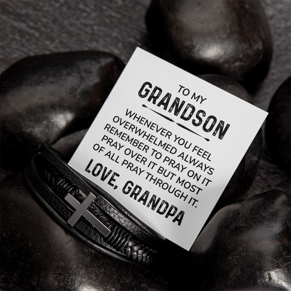 To My Grandson Bracelet – Christian Cross Bracelet From Grandpa
