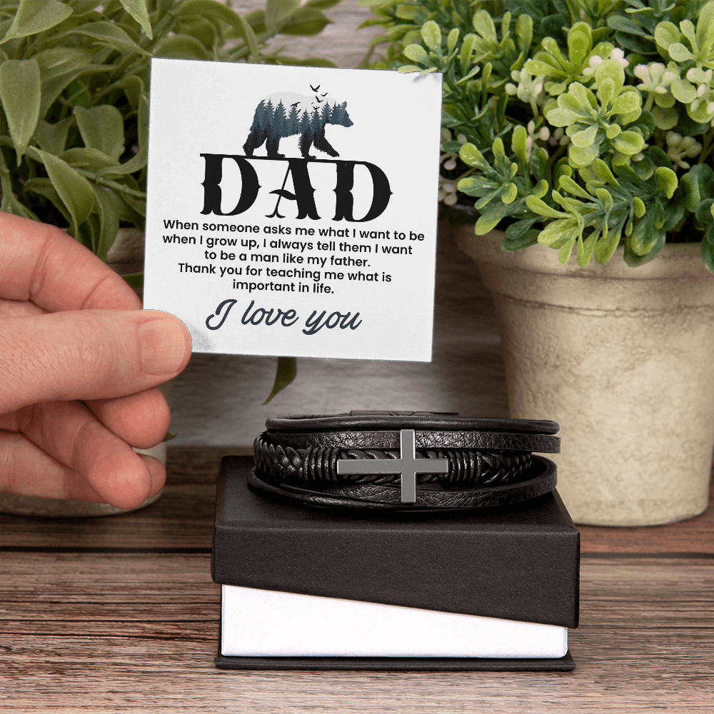 To My Dad - Like My Father (Cross Bracelet)