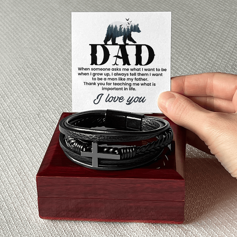 To My Dad - Like My Father (Cross Bracelet)