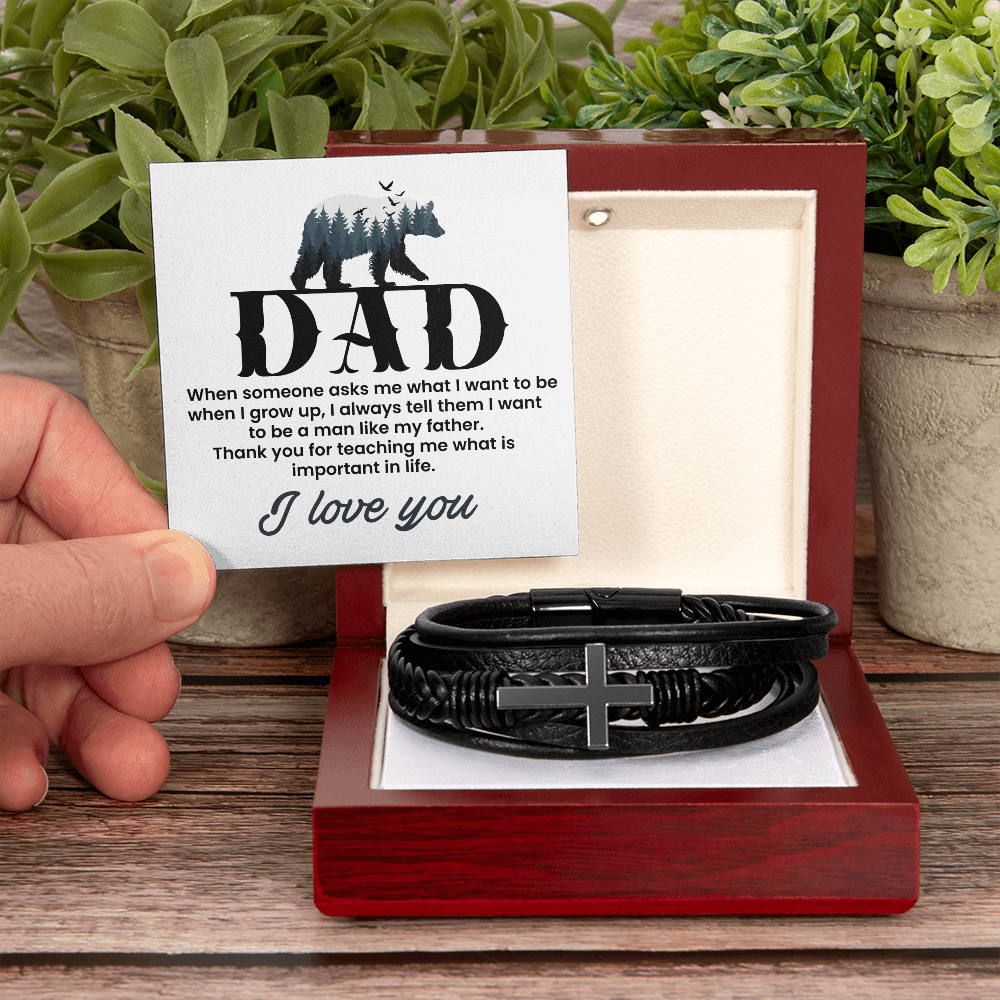 To My Dad - Like My Father (Cross Bracelet)