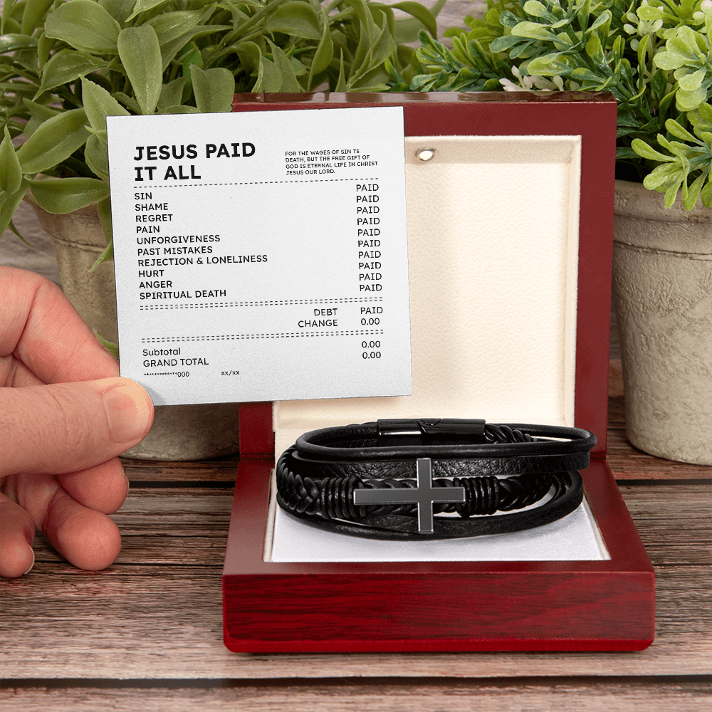 Jesus Paid It All Bracelet – Christian Faith Receipt Gift