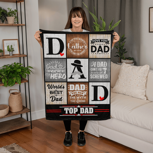 Top Dad Blanket – Cozy Coral Fleece for the World's Best Dad