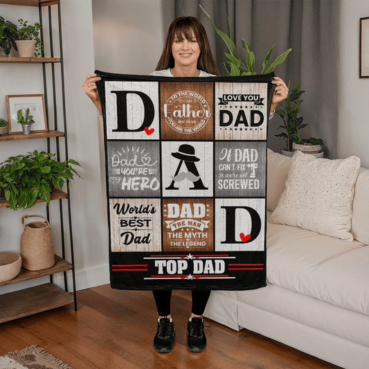 Top Dad Blanket – Cozy Coral Fleece for the World's Best Dad