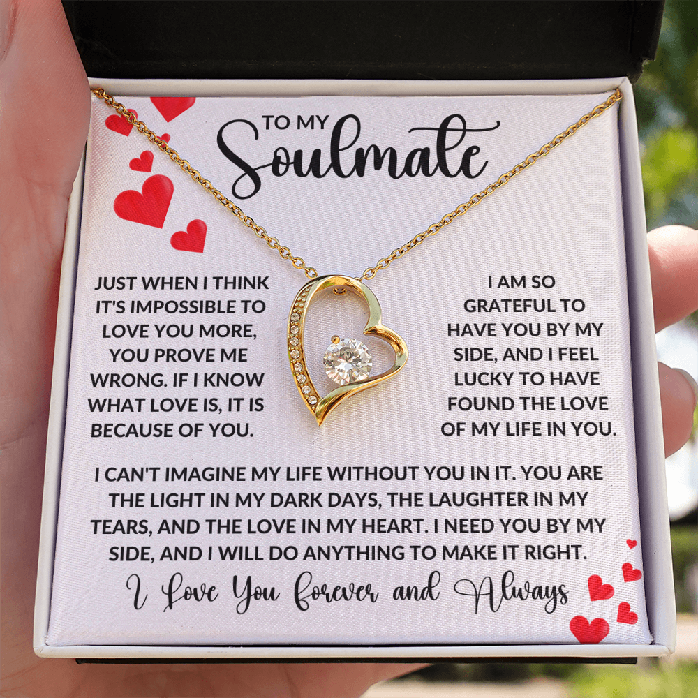 To My Soulmate Necklace – Romantic Gift for Wife or Girlfriend