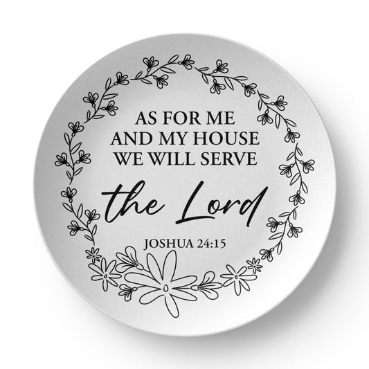 As For Me and My House Decorative Plate – Joshua 24:15 Christian Home Decor