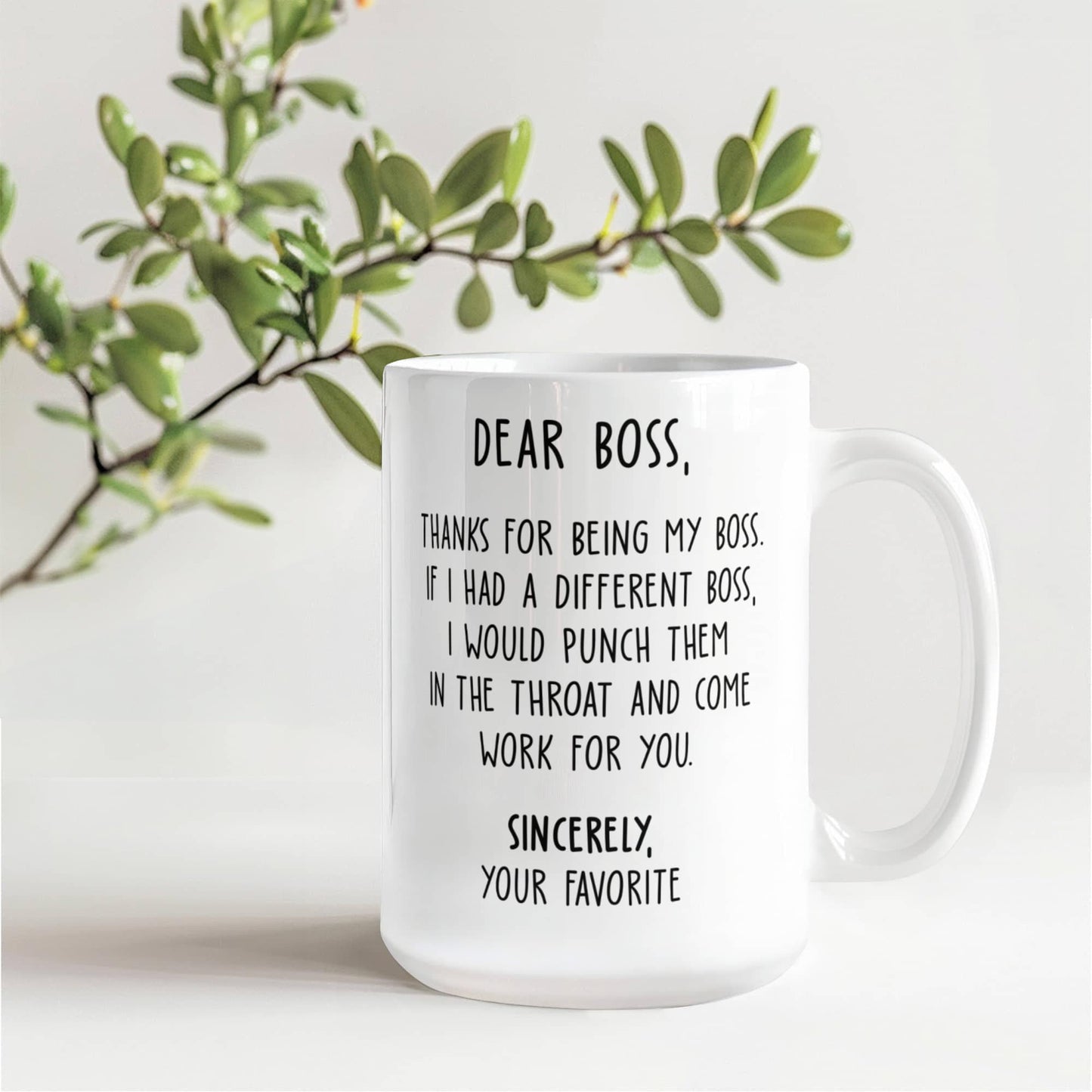 Dear Boss Mug – Funny Office Gift for Boss, Coffee Cup from Employee