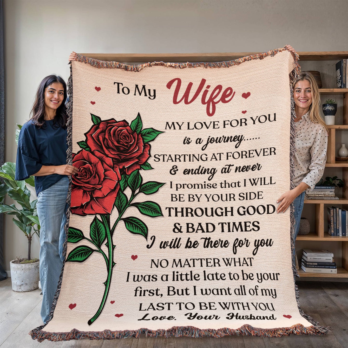 To My Wife Woven Blanket – My Love for You, Forever & Always