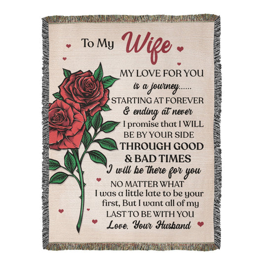 To My Wife Woven Blanket – My Love for You, Forever & Always