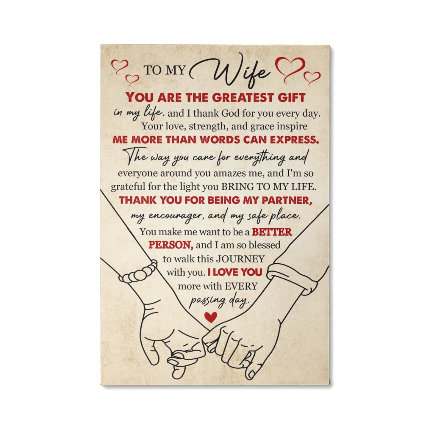 To My Wife – Romantic Wall Art Gift for Her