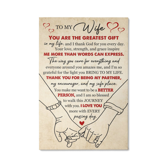 To My Wife – Romantic Wall Art Gift for Her