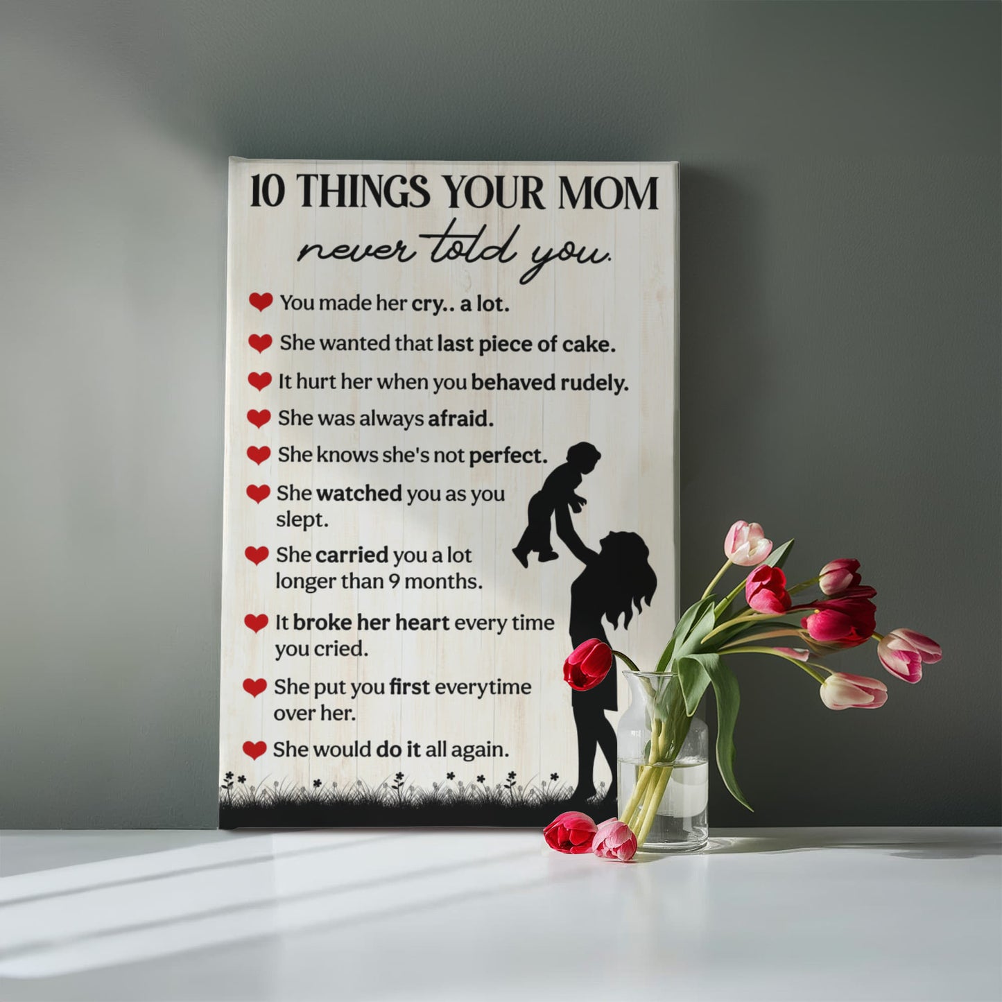 10 Things Mom Never Told You – Emotional Wall Art Gift