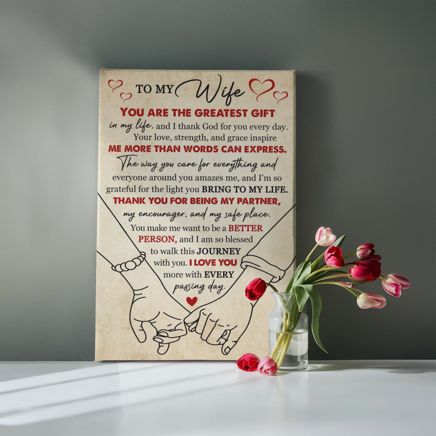 To My Wife – Romantic Wall Art Gift for Her