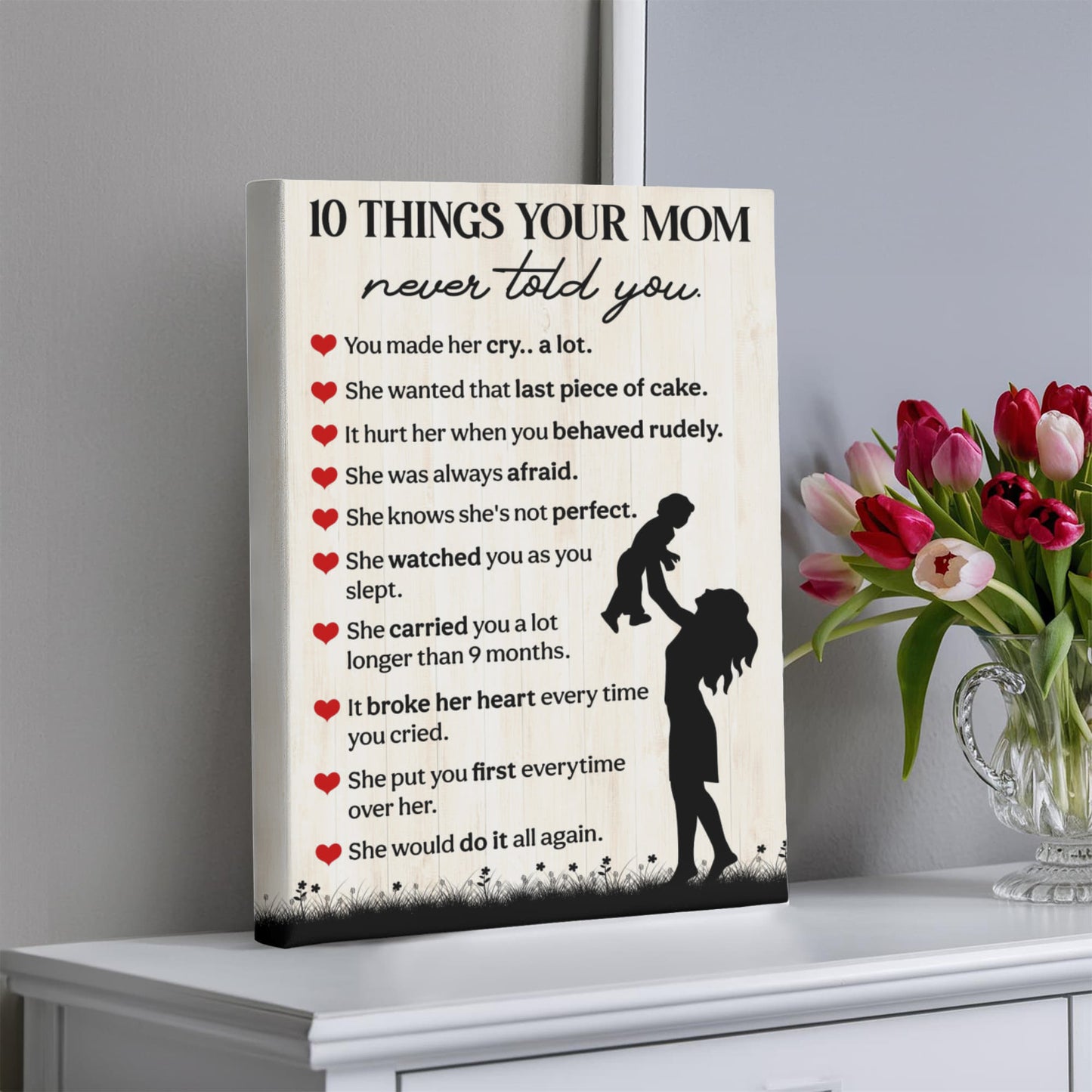 10 Things Mom Never Told You – Emotional Wall Art Gift