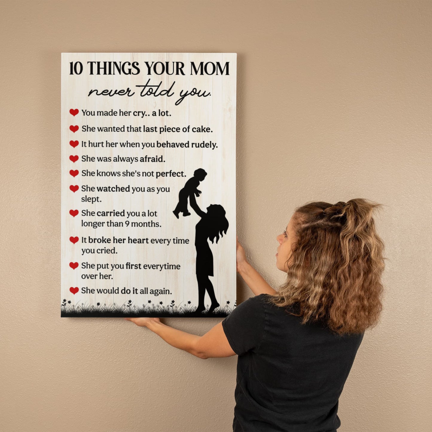 10 Things Mom Never Told You – Emotional Wall Art Gift